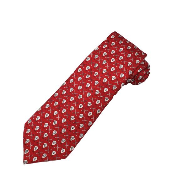 Vineyard Vines Country Club of Indianapolis Tie Mens Red Foulard Silk USA - Picture 1 of 5